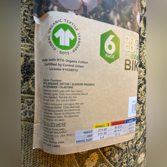 6 Pack of Organic Bikini Style Underwear 🩲 Plant 🌱 Based Dyes Felina - Picture 8 of 11